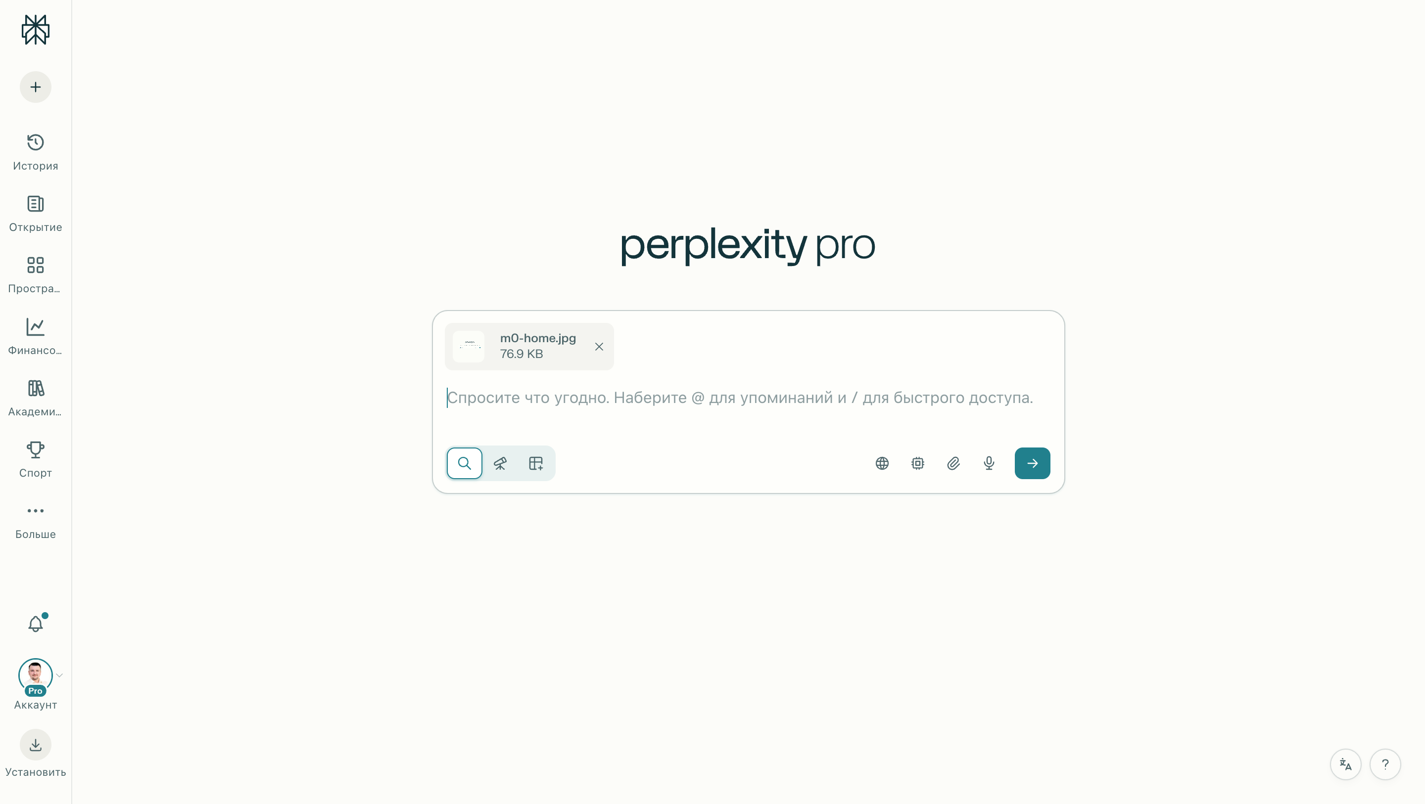 Загруженное изображение с запросом